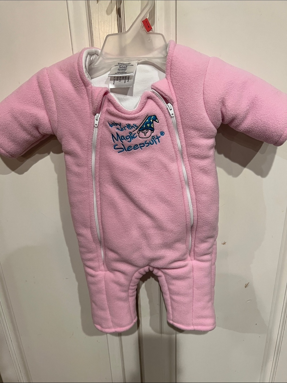 Baby Merlin’s Magic Sleep suit Pink Fleece Sleepsuit size small